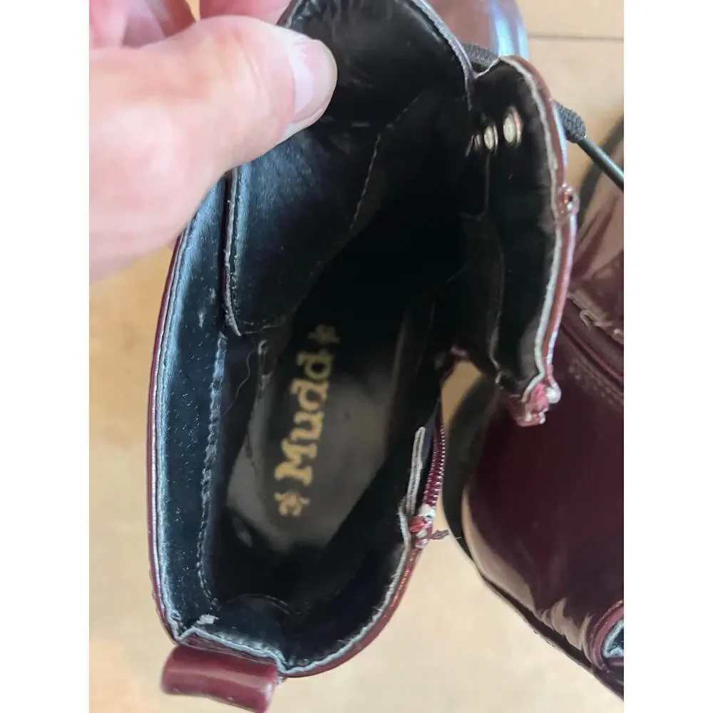 Mudd Whimsigoth Chunky Platform Patent Leather Boots Women 8.5 Y2K Grunge Witch